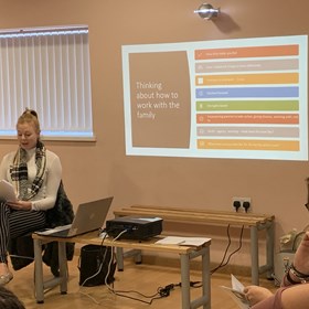 Presenting in front of group